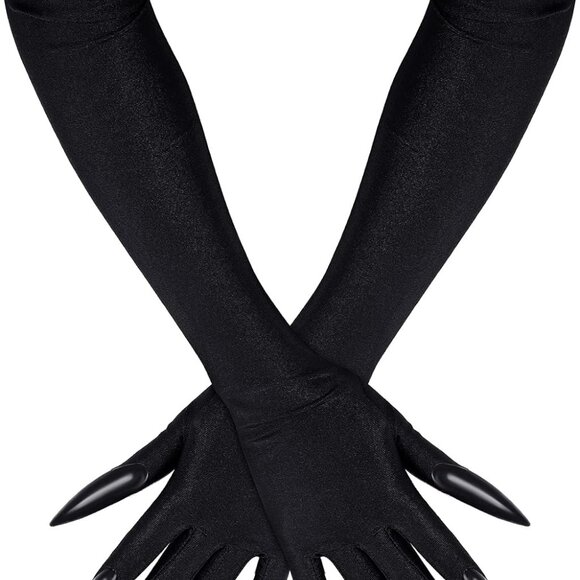 Halloween Costume Paw Gloves Long Nail Fingernails Elbow Length Cat Claw - Picture 1 of 7